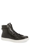 Andrew Marc Remsen Sneaker In Black/ White Leather