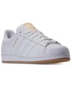 Adidas Originals Adidas Men's Superstar Gum Casual Sneakers From Finish Line In White/gold Met/gum