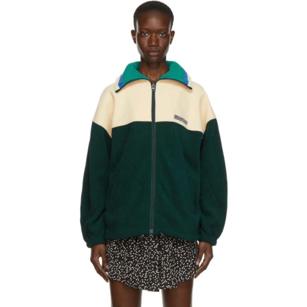 Isabel Marant Étoile Green & Off-white Malti Fleece Jacket | ModeSens
