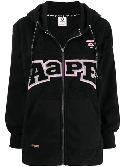 Aape By A Bathing Ape Logo-embroidered Hoodie In Black