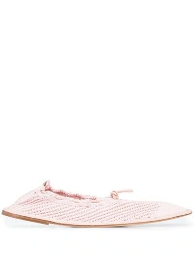 Cecilie Bahnsen Puntera Woven Pumps In Pink