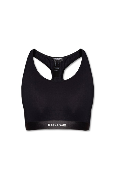 Dsquared2 Logo-print Sports Bra In Black