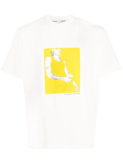 Sunnei Photograph-print Cotton T-shirt In White