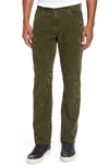 Ag 'graduate' Tailored Straight Leg Corduroy Pants In Sulfur Climbing Ivy