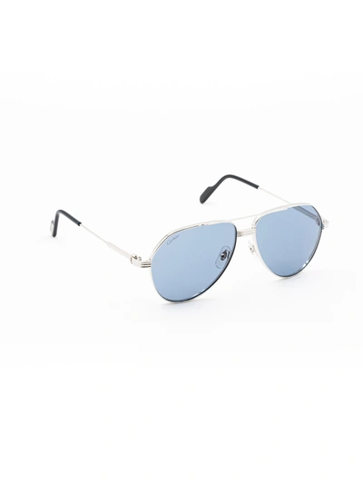 Cartier Ct0303s Eyewear In Silver Silver Blue