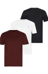Allsaints Mens Jt Blk/charred Brace Tonic Cotton T-shirts Pack Of Three Xs In Black Charred