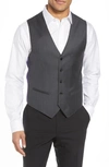 Ted Baker Troy Slim Fit Solid Wool Vest In Charcoal