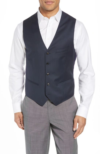 Ted Baker Troy Slim Fit Solid Wool Vest In Blue