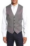 Ted Baker Troy Trim Fit Solid Wool Vest In Light Grey