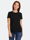 Majestic Cotton Silk Touch S/s Crew In Black