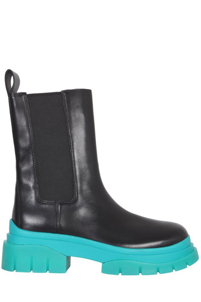 Ash Storm Chunky-sole Leather Boots In Black