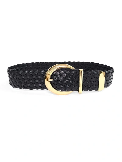 B-low The Belt Acacia Woven Leather Belt In Black Gold