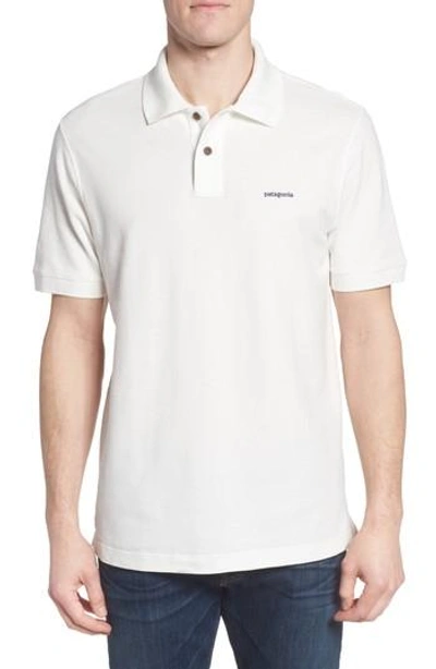 Patagonia Belwe Relaxed Fit Pique Polo In White