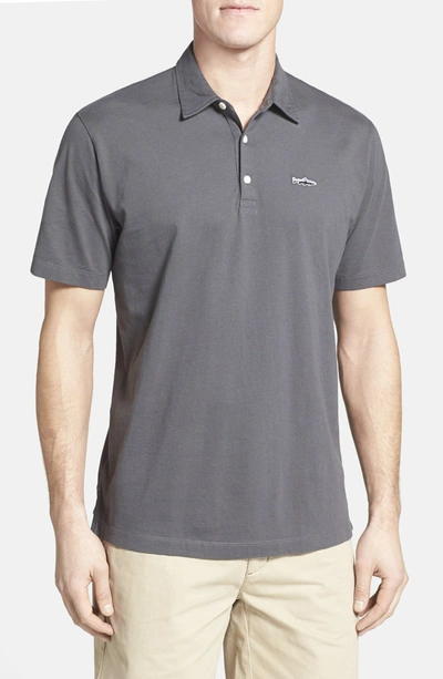 Patagonia Trout Fitz Roy Regular Fit Organic Cotton Polo In Forge Grey