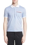 Thom Browne Pocket Polo In Pale Blue