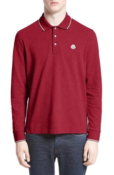 Moncler Maglia Long Sleeve Polo In Red