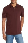 James Perse Slim Fit Sueded Jersey Polo In Dark Plum