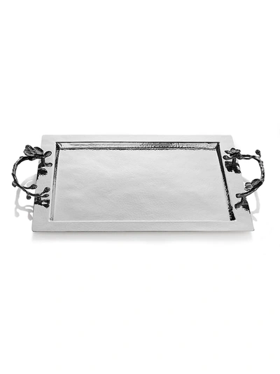 Michael Aram Black Orchid Handled Serving Tray In Silver