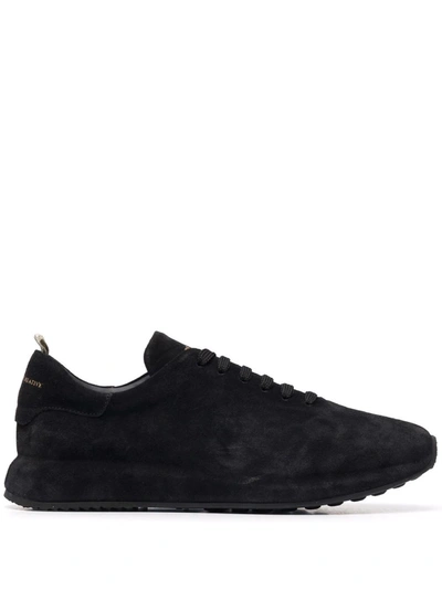 Officine Creative Race Suede Low-top Sneakers In Black