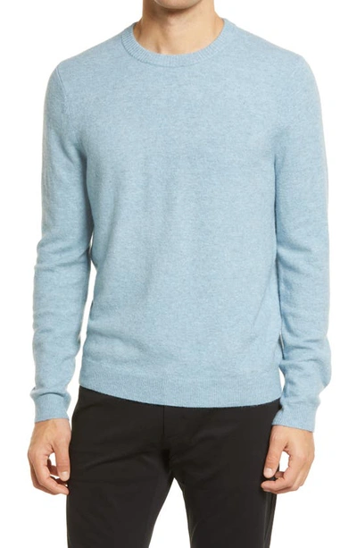 Nordstrom Popcorn Stitch Cotton Blend Crewneck Sweater In Blue Skyway