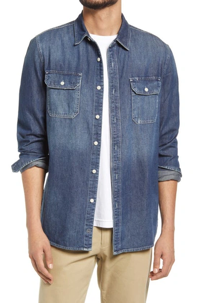 Ag Benning Chambray Slim Fit Utility Shirt In Nucleus