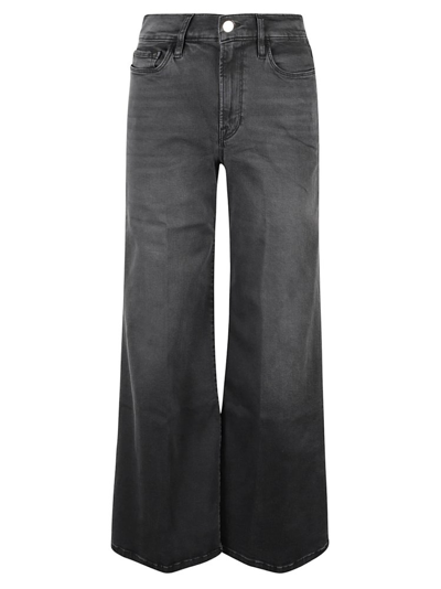 Frame Le Pixie High-rise Wide-leg Jeans In Black