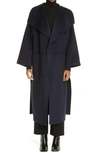 Totême Annecy Open Front Wool & Cashmere Coat In Navy
