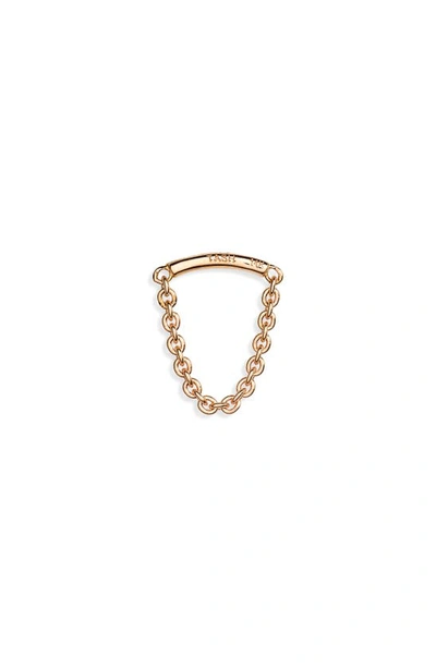 Maria Tash Single Chain Drape Stud Earring In Rose Gold