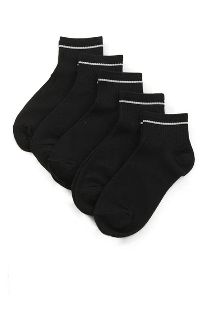 Stems Women's Sport With Line Detail Socks, Pack Of 5 In Black