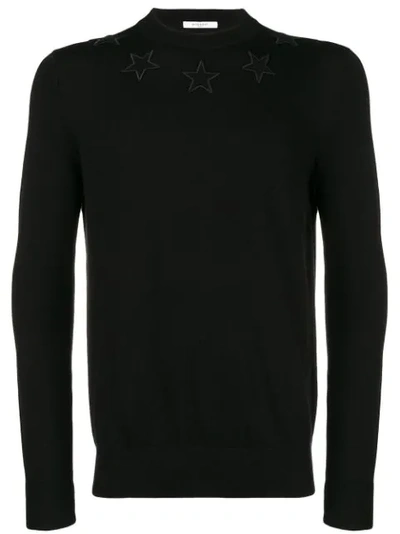 Givenchy Black Stars Patches Sweater In Nero