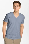 James Perse Short Sleeve V-neck T-shirt In North Pigment Grey
