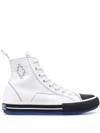 Marcelo Burlon County Of Milan Embroidered Canvas High-top Sneakers In White