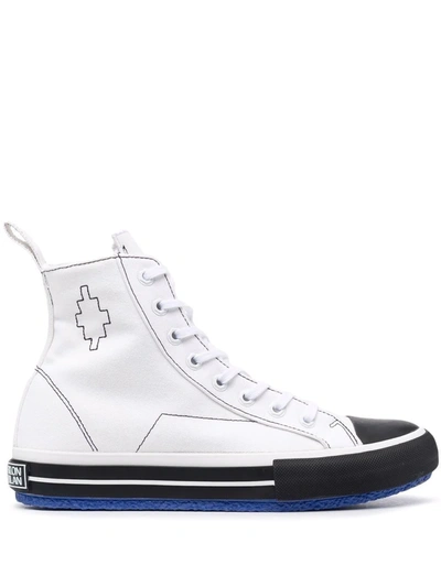 Marcelo Burlon County Of Milan Embroidered Canvas High-top Sneakers In White