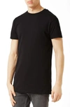 Topman Muscle Fit Longline T-shirt In Black