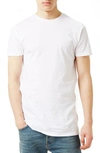 Topman Muscle Fit Longline T-shirt In White