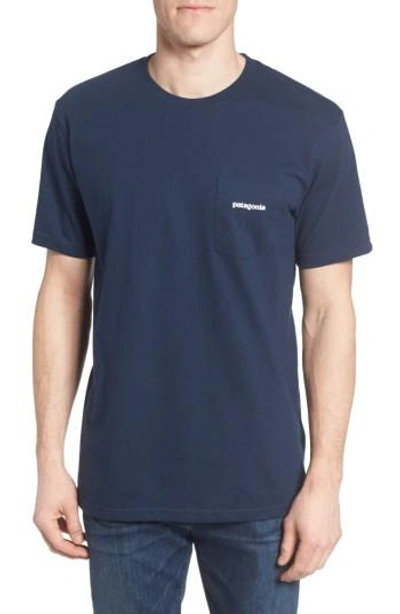 Patagonia P-6 Logo Graphic T-shirt In Navy Blue