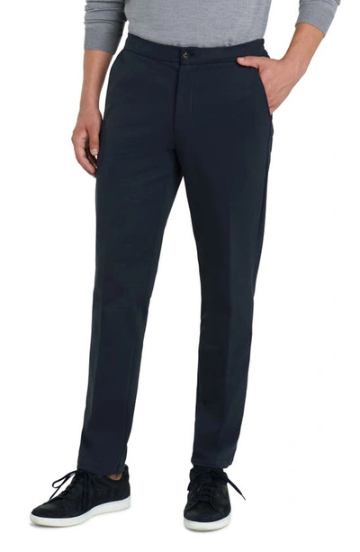 Bugatchi Men's Stretch-knit Ff Pants In Navy