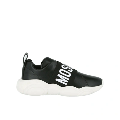 Moschino Couture ! Women's Logo Slip-on Sneakers In Black