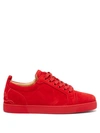 Christian Louboutin Fun Louis Junior Logo-embroidered Suede Sneakers In Red