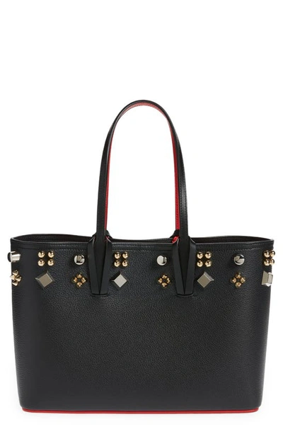 Christian Louboutin Cabata Empire Spike Studded Leather Tote Bag In Black Multi