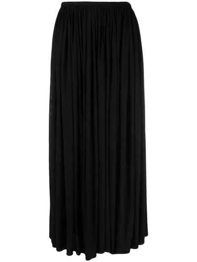 Khaite High-waisted Pleated Maxi Skirt In Black