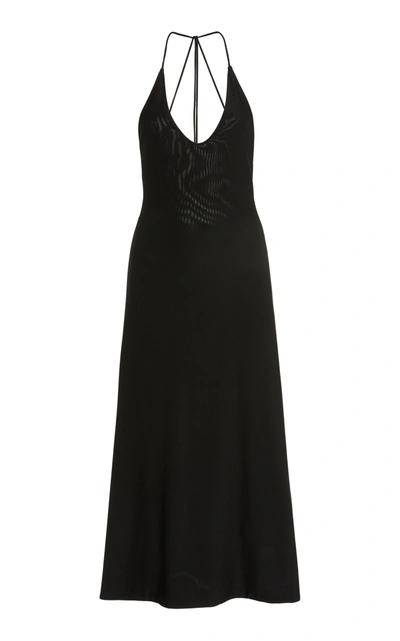 Khaite Rina Strappy Midi Dress In Black