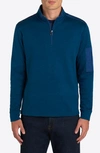 Bugatchi Cotton Blend Quarter Zip Sweater In Peacock