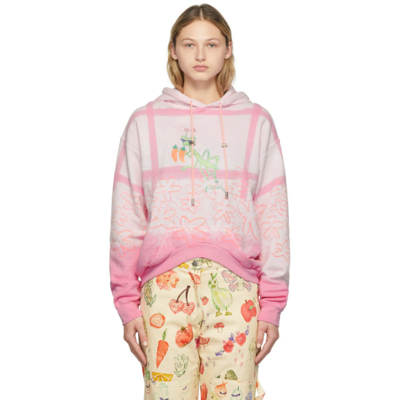 Collina Strada Hot Mantis Tie Dye Round Hem Hoodie In Rosa