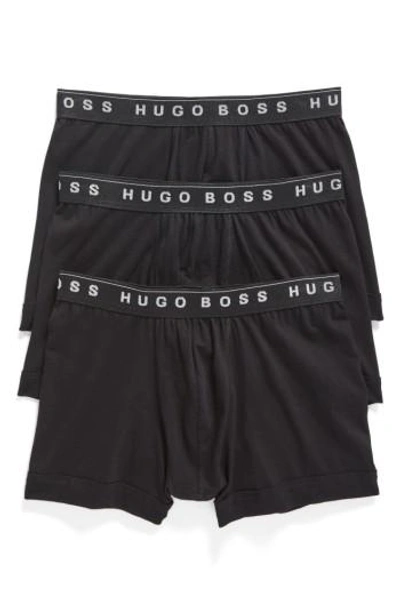 Hugo Boss 3-pack Cotton Boxer Briefs In Black