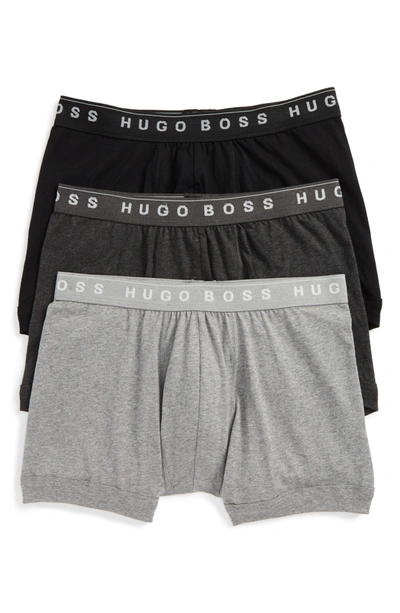 Hugo Boss 3-pack Cotton Boxer Briefs In Open Grey