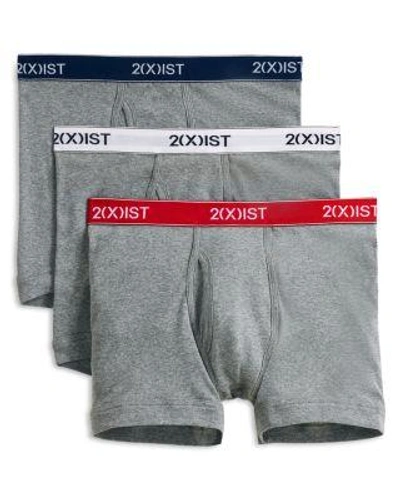 2(x)ist Cotton Boxer Briefs - Pack Of 3 In Heather Grey