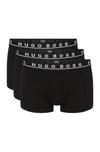 Hugo Boss Assorted 3-pack Stretch Cotton Trunks In Black