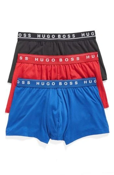 Hugo Boss 3-pack Cotton Trunks In Red