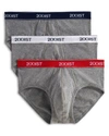 2(x)ist Cotton Contour Pouch Briefs, Pack Of 3 In Heather Grey